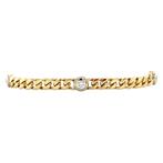 Gouden gourmet armband met diamanten 17.5 cm 18 karaat, Sieraden, Tassen en Uiterlijk, Armbanden, Verzenden, Zo goed als nieuw