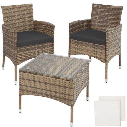 Wicker zitgroep Luzern 2+1 met kussenhoezen in 2 kleuren - n, Tuin en Terras, Tuinsets en Loungesets, Verzenden