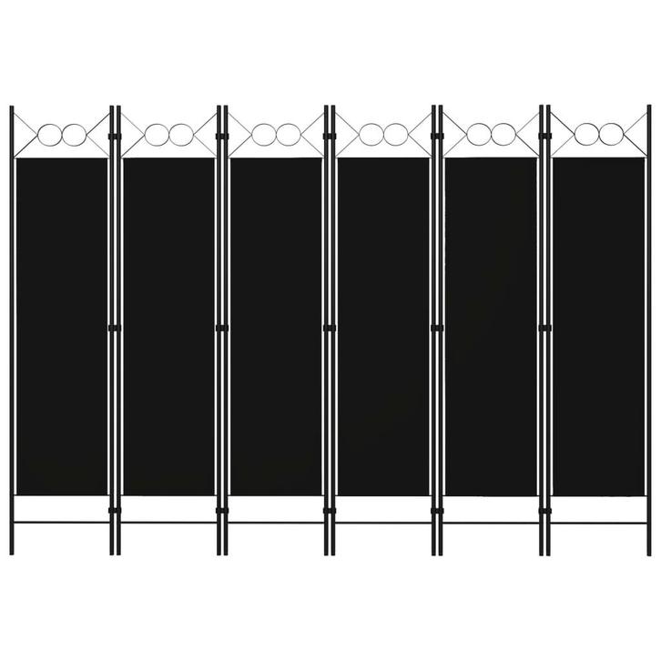 vidaXL Kamerscherm met 6 panelen 240x180 cm zwart, Huis en Inrichting, Woonaccessoires | Kamerschermen, Nieuw, Verzenden