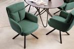 Draaibare retro stoel BIG GEORGE groen met armleuningen en, Huis en Inrichting, Stoelen, Ophalen of Verzenden, Nieuw