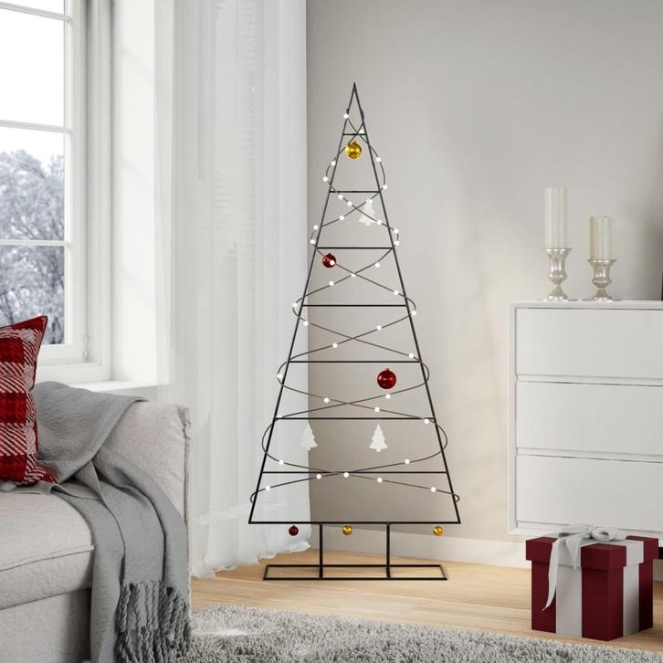 vidaXL Kerstdecoratie kerstboom 150 cm metaal zwart, Diversen, Kerst, Nieuw, Verzenden