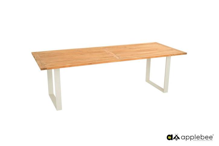 Apple Bee Condor tuintafel Oyster met teak blad 240 x 95 cm, Tuin en Terras, Tuinsets en Loungesets, Ophalen of Verzenden