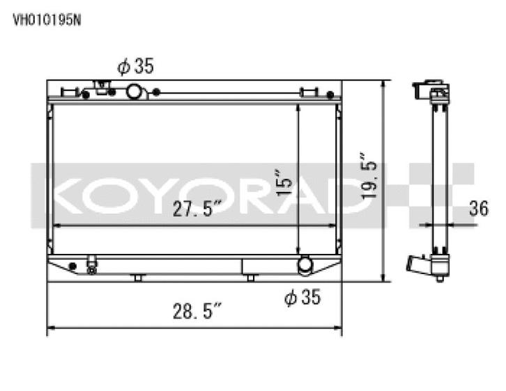 Koyo 89-92 Toyota Cressida 3.0L I6 Manual Only - VH010195N, Auto-onderdelen, Motor en Toebehoren, Ophalen of Verzenden