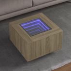 vidaXL Salontafel met LED 60x60x40 cm bewerkt hout sonoma, Verzenden, Nieuw, Overige houtsoorten, 50 tot 100 cm