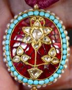 Diamant - Ovale dubbelezijdige hanger in 22 kt. goud,, Antiek en Kunst