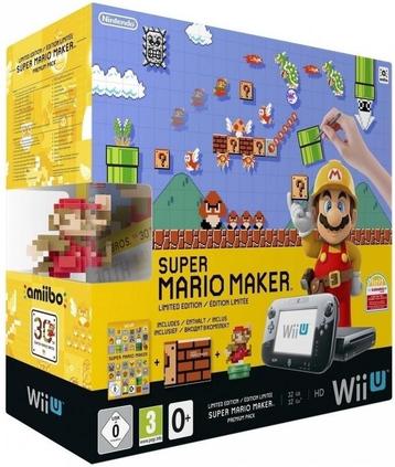 Nintendo Wii U Premium Pack (Black) + Super Mario Maker +... beschikbaar voor biedingen
