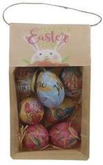 Gekleurde eieren papieren hangdecoratie set van 8 stuks, Ophalen of Verzenden, Nieuw