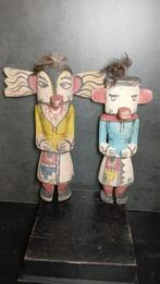 2 poppen in de stijl van kachina hopi - Hout - V.S. - Eind