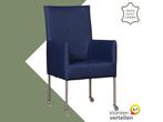 Leren eetkamerstoel Spark - Hermes Kobalt (blauw) - Poten, Blauw, Nieuw, Ophalen of Verzenden, Eén