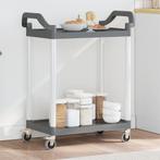 vidaXL Trolley 2-laags 81x41x92 cm aluminium grijs, Huis en Inrichting, Verzenden, Nieuw