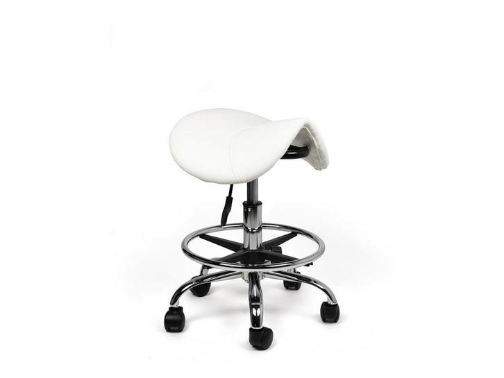 Zadelkruk Wit- Lage uitvoering met Voetsteun, Huis en Inrichting, Krukjes, In hoogte verstelbaar, Nieuw, Kunststof