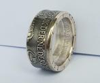 Ring uit zilveren Wilhelmina rijksdaalder in antiek look
