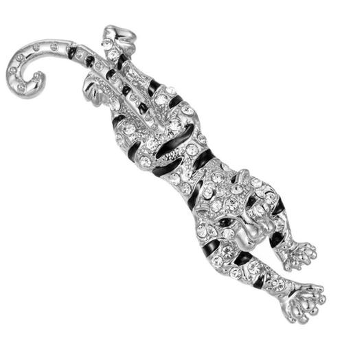 Fako Bijoux® - Broche - Luipaard Strass - 76x18mm -, Sieraden, Tassen en Uiterlijk, Broches, Verzenden
