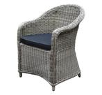 Chester Riccione dining tuinset 110cm rond 6-delig wit, Tuin en Terras, Tuinsets en Loungesets, Ophalen of Verzenden, Nieuw, Wicker