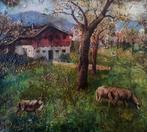 Italiaanse school (XX) - Pecore al pascolo, Antiek en Kunst, Kunst | Schilderijen | Klassiek