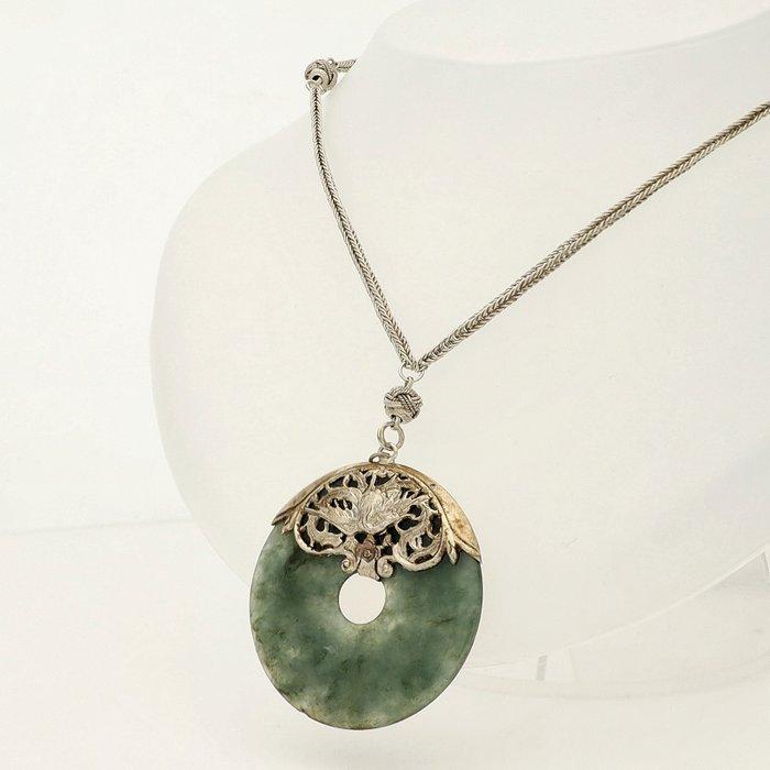 Zonder minimumprijs - Halsketting Zilver - Jadeiet, Sieraden, Tassen en Uiterlijk, Kettingen