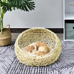 TRUUSK Rotan Kattenbed Kattengrot Met Kussen Kattenmand Hond, Verzenden, Nieuw