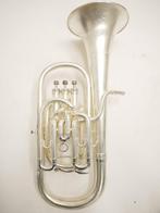 Gebruikte Besson Bariton Gecompenseerd Mat Verzilverd, Ophalen of Verzenden, Gebruikt, Euphonium of Tenortuba, Met koffer of draagtas