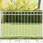 vidaXL Tuinafscheiding Wit 1,7 x 0,8 m Staal, Verzenden, Nieuw, IJzer