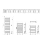 Handdoekradiator Sapho Nevel Recht 55.5x158.3 cm 690W Zilver, Ophalen of Verzenden, Nieuw