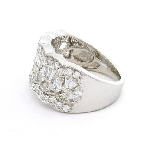 Statement ring - 18 karaat Witgoud - 1.34ct. tw. Diamant, Sieraden, Tassen en Uiterlijk, Antieke sieraden