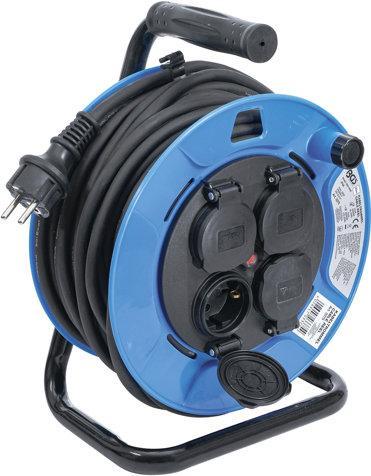Kabelhaspel 25 m 3 x 1,5 mm² 4 stopcontacten met afsluitk..., Auto diversen, Autogereedschap, Verzenden