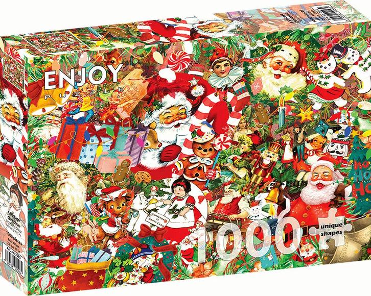 A Vintage Christmas Puzzel (1000 stukjes) | Enjoy Puzzle -, Hobby en Vrije tijd, Denksport en Puzzels, Nieuw, Verzenden