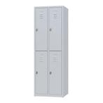 Nieuwe metalen locker | 4 deurs - 2 delig | kluisjes | grijs, Huis en Inrichting, Nieuw, Modern, Ophalen of Verzenden