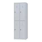 Nieuwe metalen locker | 4 deurs - 2 delig | kluisjes | grijs, Huis en Inrichting, Kasten | Lockerkasten, Ophalen of Verzenden