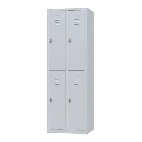Nieuwe metalen locker | 4 deurs - 2 delig | kluisjes | grijs, Huis en Inrichting, Kasten | Lockerkasten, Nieuw, Ophalen of Verzenden