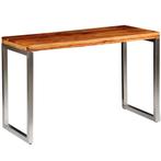 vidaXL Eettafel/bureau met stalen poten massief hout, Huis en Inrichting, Tafels | Eettafels, Verzenden, Nieuw