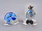 Beeldje - Murano (2) - .925 zilver, en glas uit Murano, Antiek en Kunst