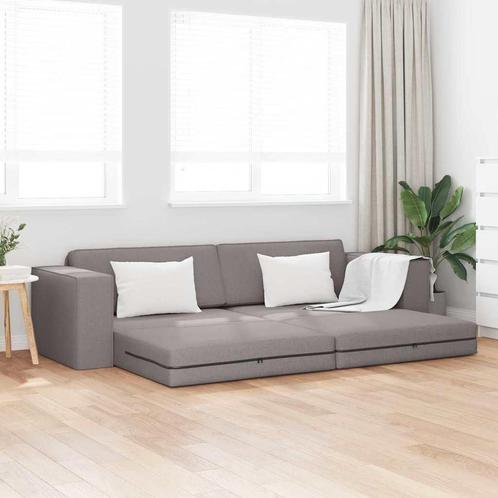 vidaXL Vloersofa Bed Taupe 245 x 78 x 77 cm Stof, Huis en Inrichting, Banken | Bankstellen, Nieuw, Minder dan 150 cm, Stof, Verzenden