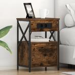 vidaXL Bedside kasten 2 pcs Gerookt eiken 40 x 31 x 60 cm, Minder dan 45 cm, Verzenden, Nieuw, 55 tot 70 cm