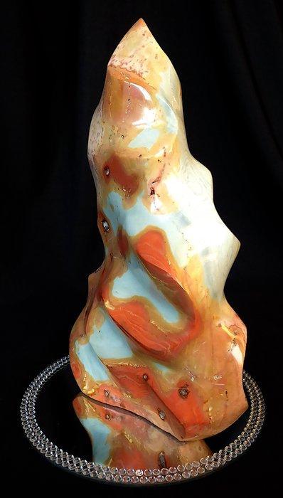 Jaspis Polychroom Afdrukken / Vlam - Hoogte: 27 cm -, Verzamelen, Mineralen en Fossielen