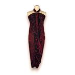 Sarong / pareo - Strandkleding wikkelrok - Zwart / rood Mand, Ophalen of Verzenden, Nieuw