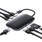 Aukey Unity Series 8-in-1 USB C Hub met Ethernet, Computers en Software, Laptop-opladers, Zo goed als nieuw, Verzenden