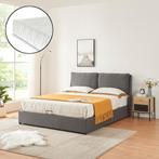Tweepersoonsbed Lunner met matras 200x140 cm donkergrijs [en, Huis en Inrichting, Verzenden, Nieuw