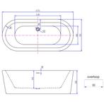 Xellanz Nero Vrijstaand Ligbad - 178x80cm - Acryl Glans, Ophalen of Verzenden, Nieuw