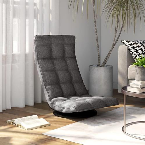 vidaXL Vloerstoel draaibaar stof lichtgrijs, Huis en Inrichting, Stoelen, Grijs, Nieuw, Verzenden