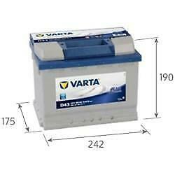 Varta Blue Dynamic D43 accu 12V 60Ah 242x175x190x190, Auto-onderdelen, Accu's en Toebehoren, Verzenden