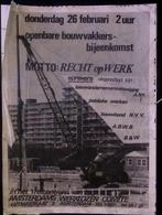Poster over openbare bouwvakkers-bijeenkomst in Amsterdam, Verzamelen, Posters, Verzenden, Nieuw, Overige onderwerpen, Met lijst