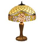 Tiffany tafellamp – Ø 39.5 × H 57 cm – Rozenmotief, Verzenden, Nieuw