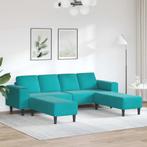vidaXL Bankstel 3 pcs Turquoise Fluweel, Huis en Inrichting, Verzenden, Nieuw, Stof