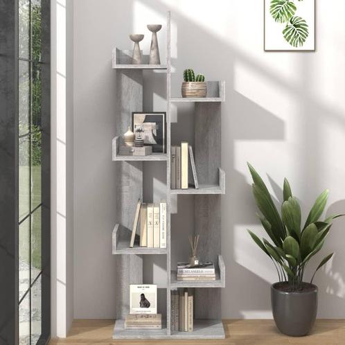 vidaXL Boekenkast 48x25,5x140 cm bewerkt hout grijs sonoma, Huis en Inrichting, Kasten | Boekenkasten, 25 tot 50 cm, Nieuw, Overige houtsoorten