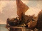 Luigi Riccardi (1808-1877) - Barca in secca con personaggi, Antiek en Kunst, Kunst | Schilderijen | Klassiek