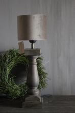Houten vierkante baluster lampvoet Brown wash 40 cm, Huis en Inrichting, Ophalen of Verzenden, Nieuw