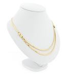 Gouden omega schakel collier | 43 cm (spiegelend effect), Sieraden, Tassen en Uiterlijk, Kettingen, Ophalen of Verzenden, Gebruikt