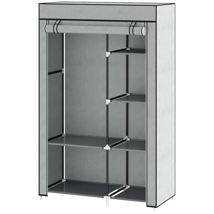 Kledingkast - Stoffen kast - Opvouwbaar - Grijs, Huis en Inrichting, Kasten | Kledingkasten, Nieuw, Ophalen of Verzenden
