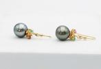 Oorbellen - 14 karaat Geel goud Parel - Smaragd, Sieraden, Tassen en Uiterlijk, Oorbellen, Nieuw
